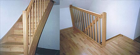 geschlossene Treppe (1/4 gewendelt, Buche) in Schlatkow